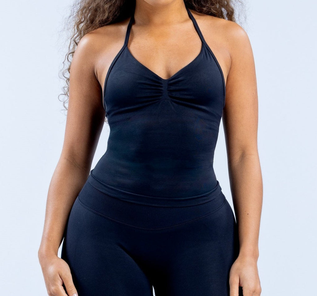 CT Matte Seamless Triple-Layer Halter Longline Tank