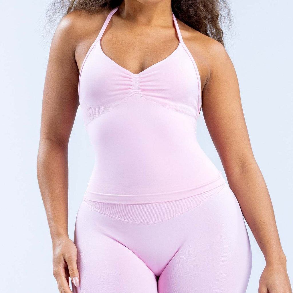 CT Matte Seamless Triple-Layer Halter Longline Tank