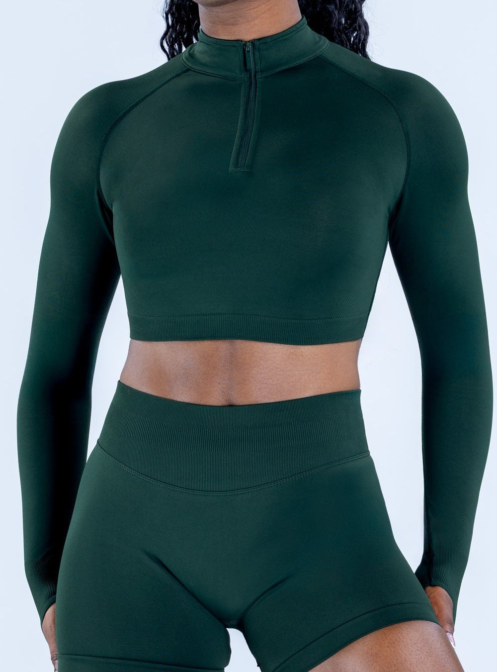 CT Matte Half-Zip Thumbhole Yoga Jacket, Slim Fit Workout Top