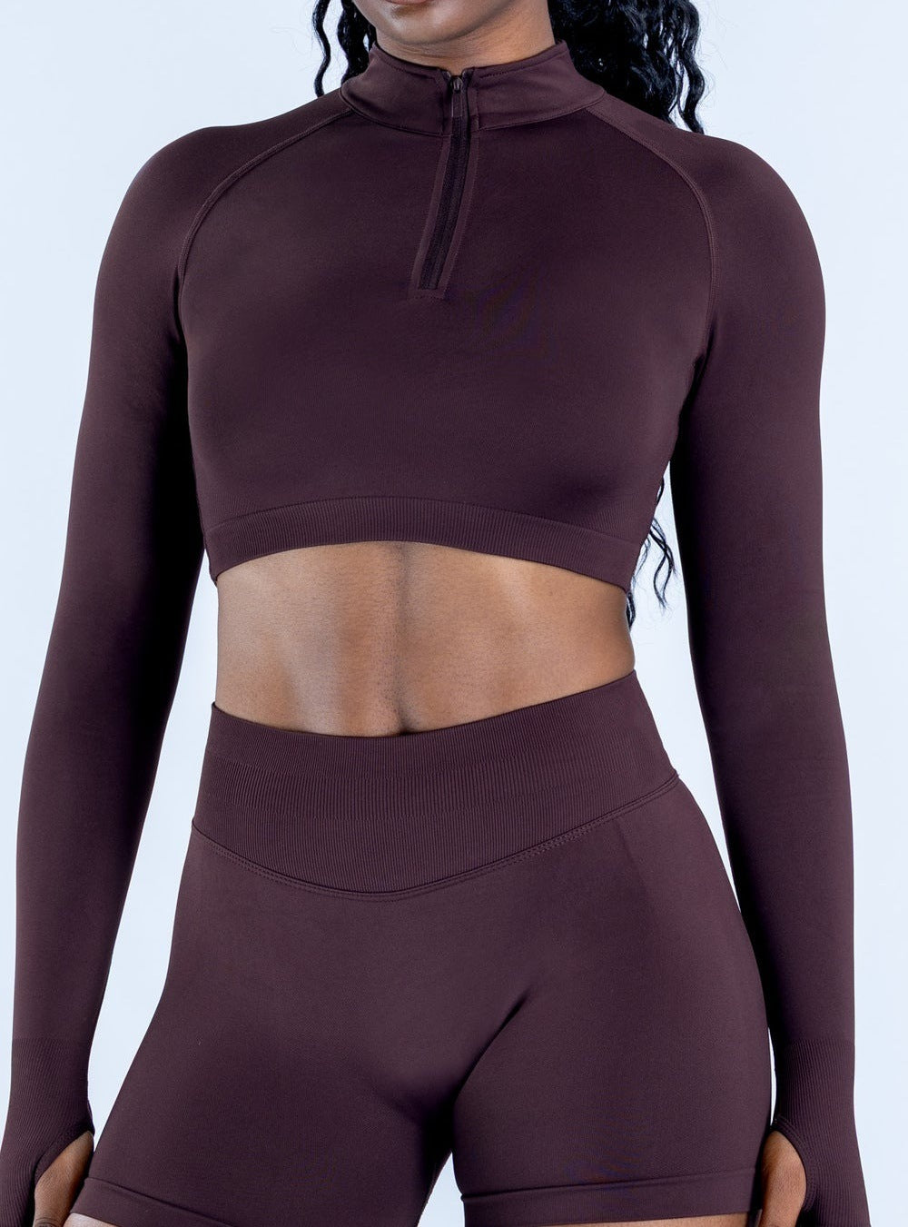CT Matte Half-Zip Thumbhole Yoga Jacket, Slim Fit Workout Top