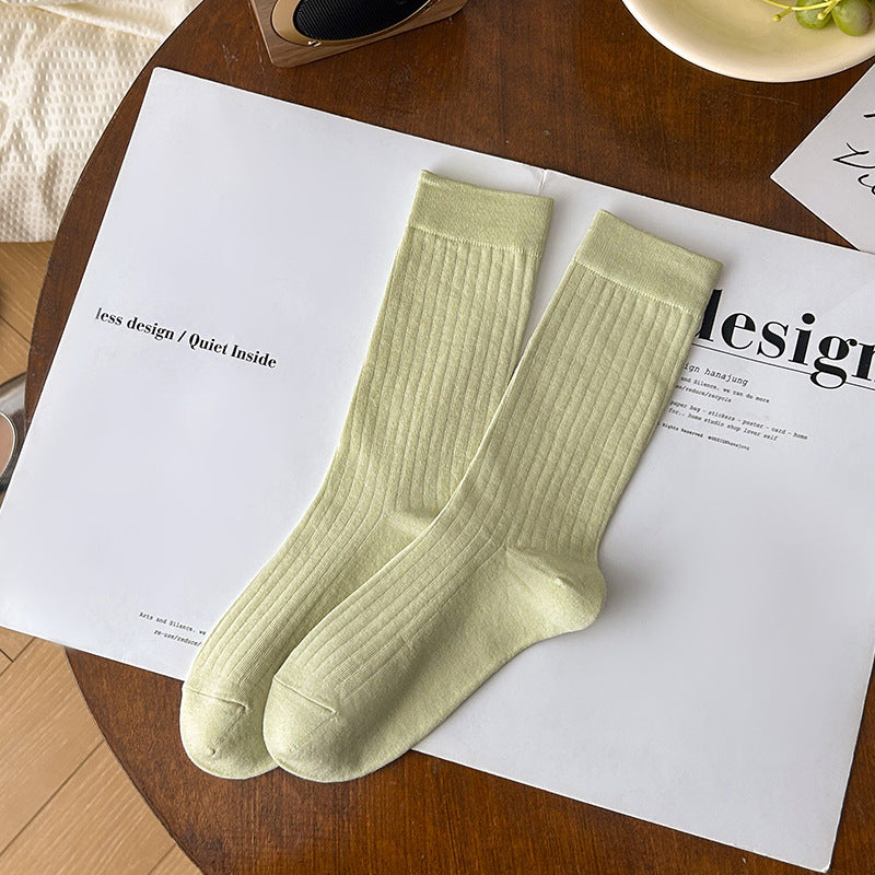 CT 4-Pack Women's Lightweight Ribbed Slouch Socks, Anti-Pilling Cotton Crew Socks