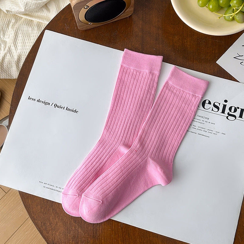 CT 4-Pack Women's Lightweight Ribbed Slouch Socks, Anti-Pilling Cotton Crew Socks