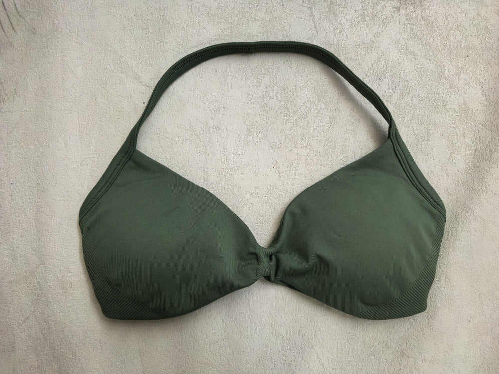 CT Seamless Ruched Halter Sports Bra