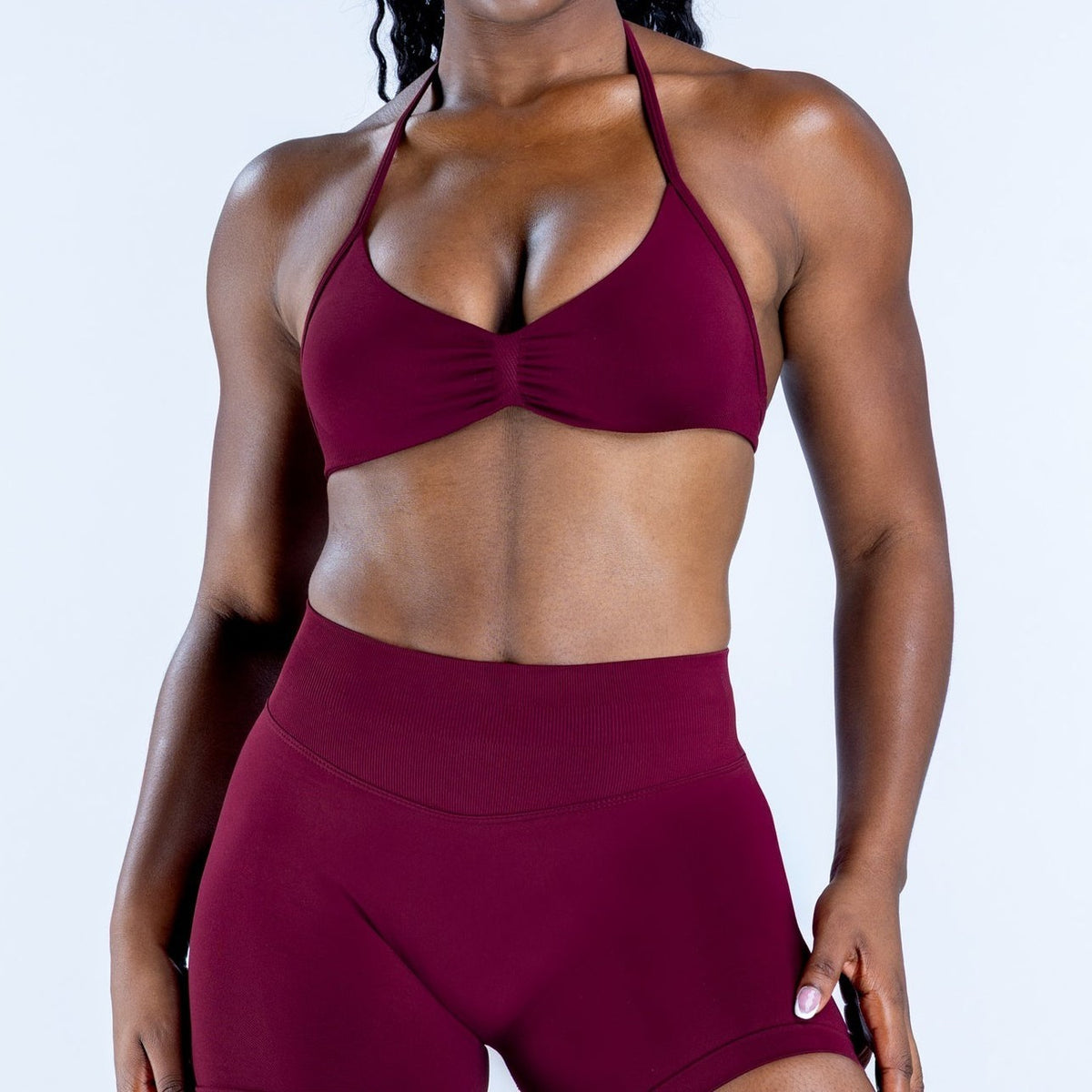 CT Seamless Ruched Halter Sports Bra