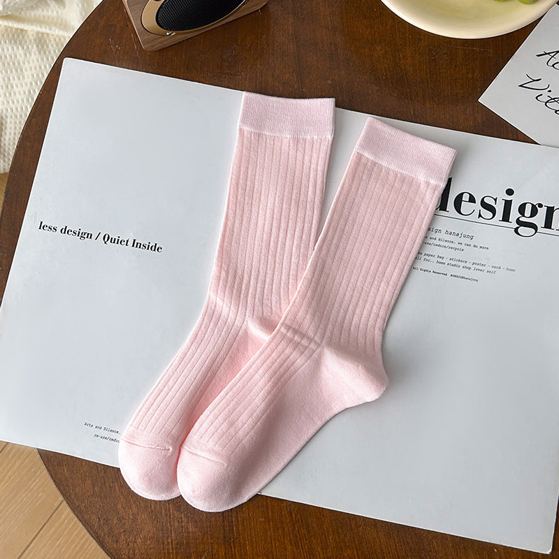 CT 4-Pack Women's Lightweight Ribbed Slouch Socks, Anti-Pilling Cotton Crew Socks