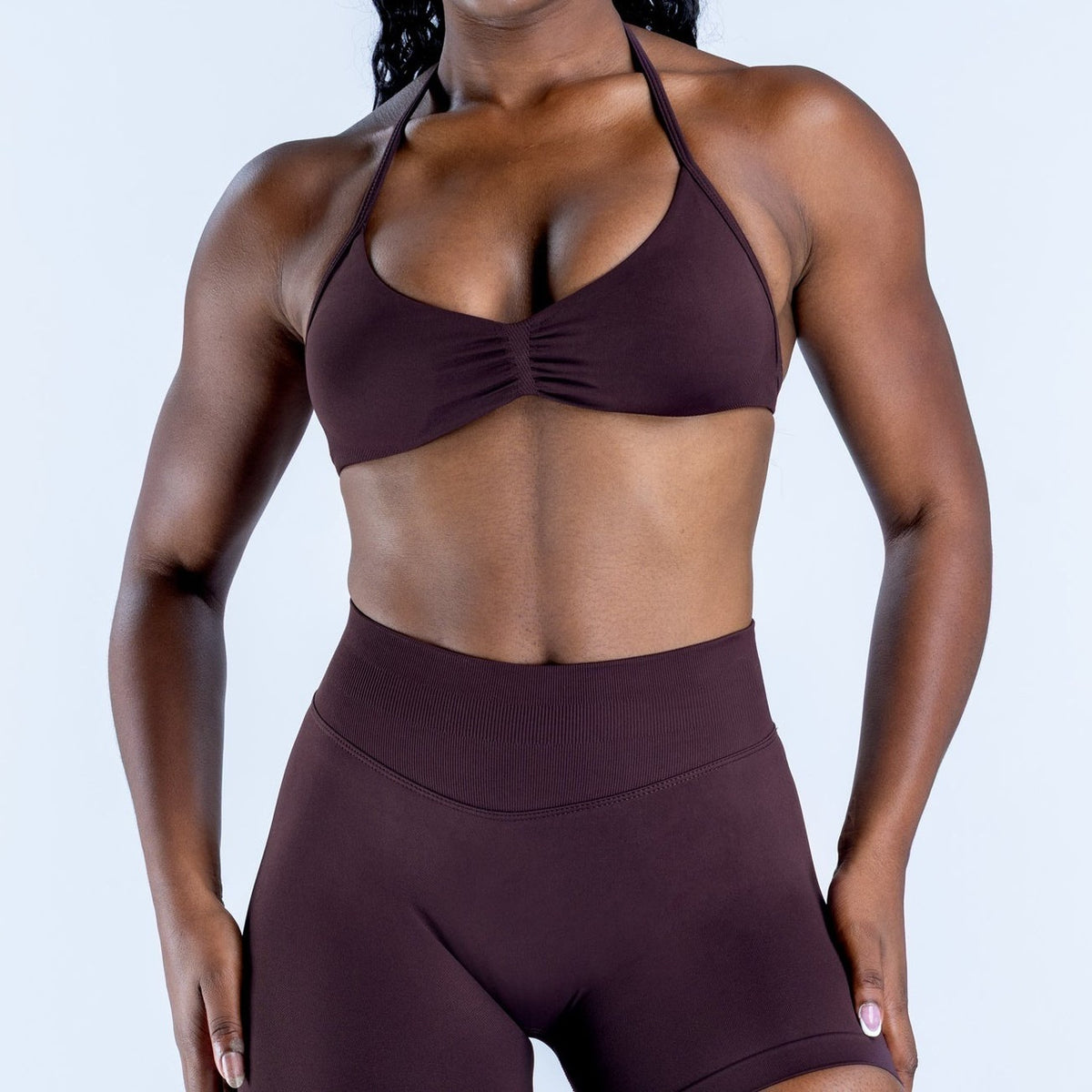 CT Seamless Ruched Halter Sports Bra
