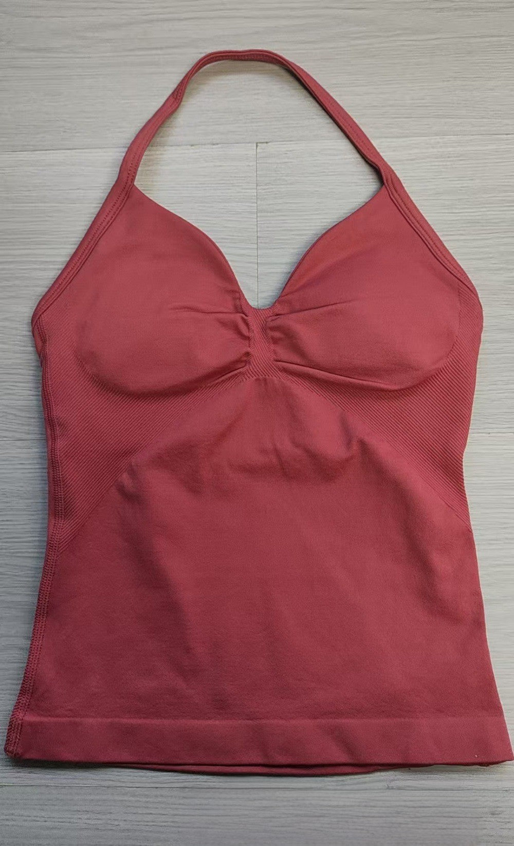 CT Matte Seamless Triple-Layer Halter Longline Tank