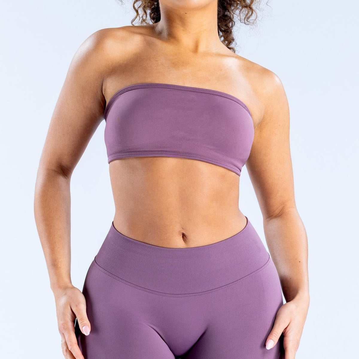 CT Women's High-Stretch Matte Nylon Sports Bra, Double-Strap Bandeau