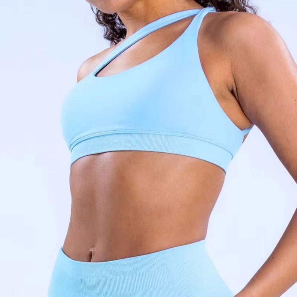 CT High-Stretch Halter Neck Workout Bra, Seamless Backless Fitness Top