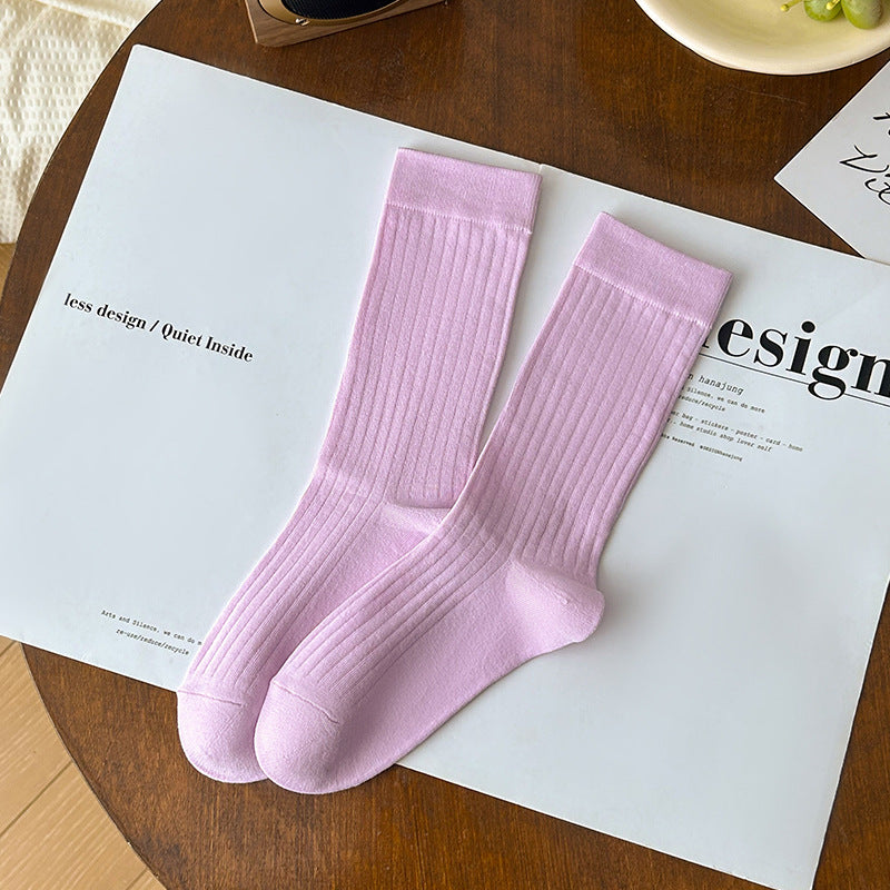 CT 4-Pack Women's Lightweight Ribbed Slouch Socks, Anti-Pilling Cotton Crew Socks