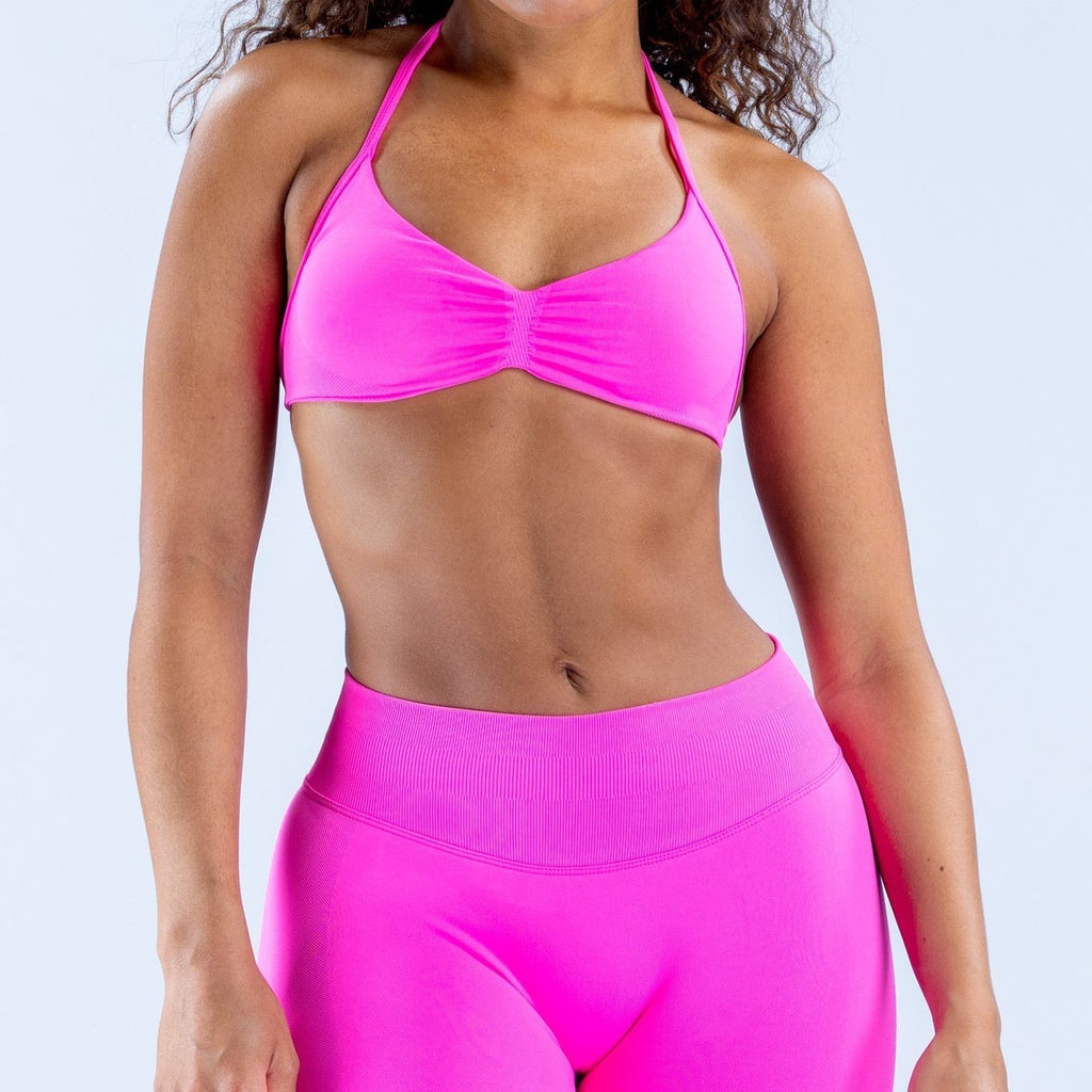 CT Seamless Ruched Halter Sports Bra