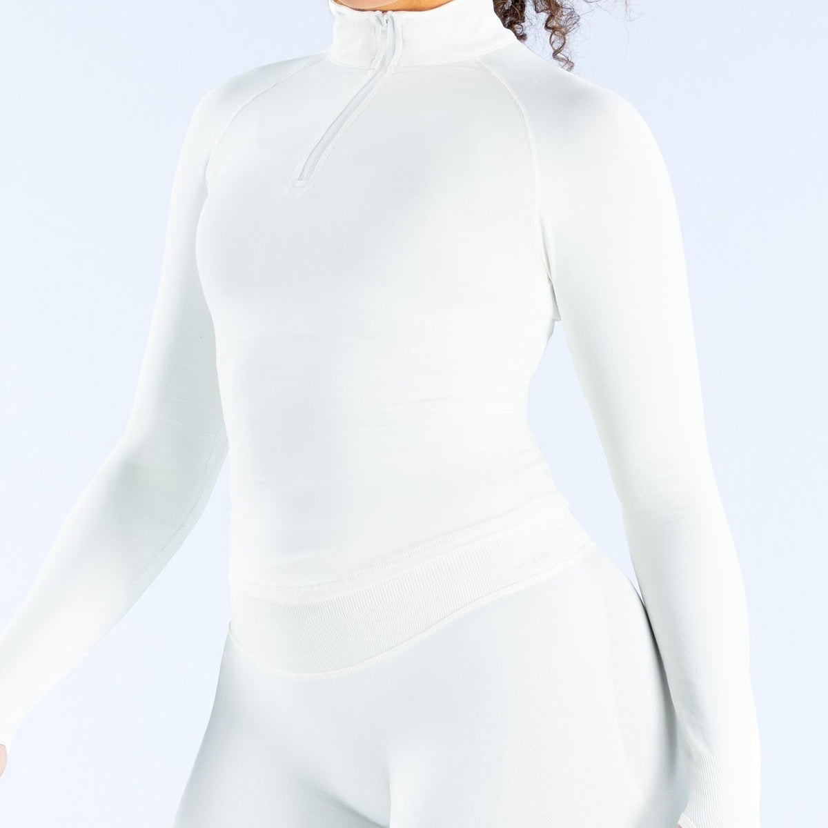 CT Women's Matte Nylon Half-Zip Long Sleeve Jacket, Slim Fit Workout Top
