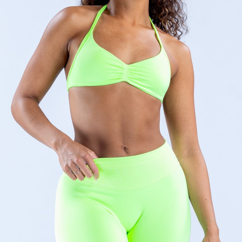 CT Seamless Ruched Halter Sports Bra