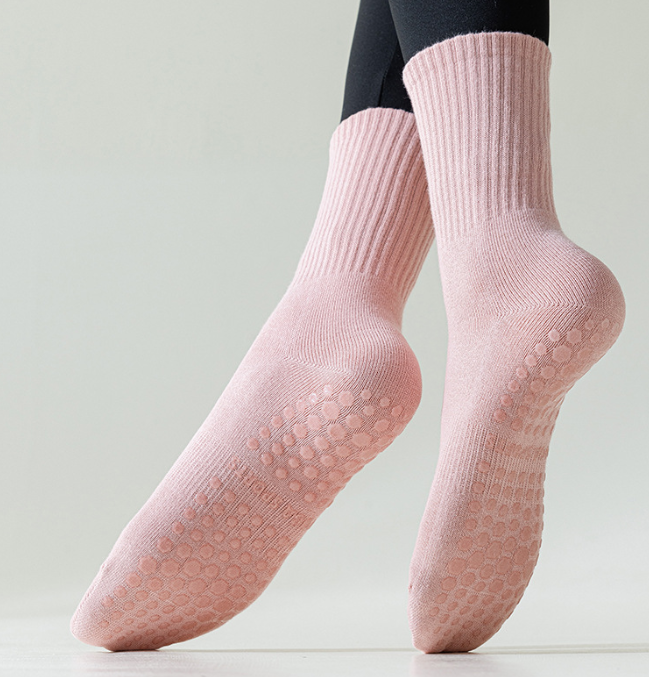 CT 4-Pack Cotton Crew Grip Socks for Yoga, Barre & Pilates