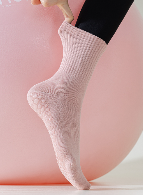 CT 4-Pack Cotton Crew Grip Socks for Yoga, Barre & Pilates